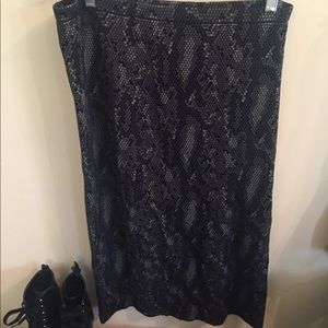 Black and grey stretch pencil skirt 8-10